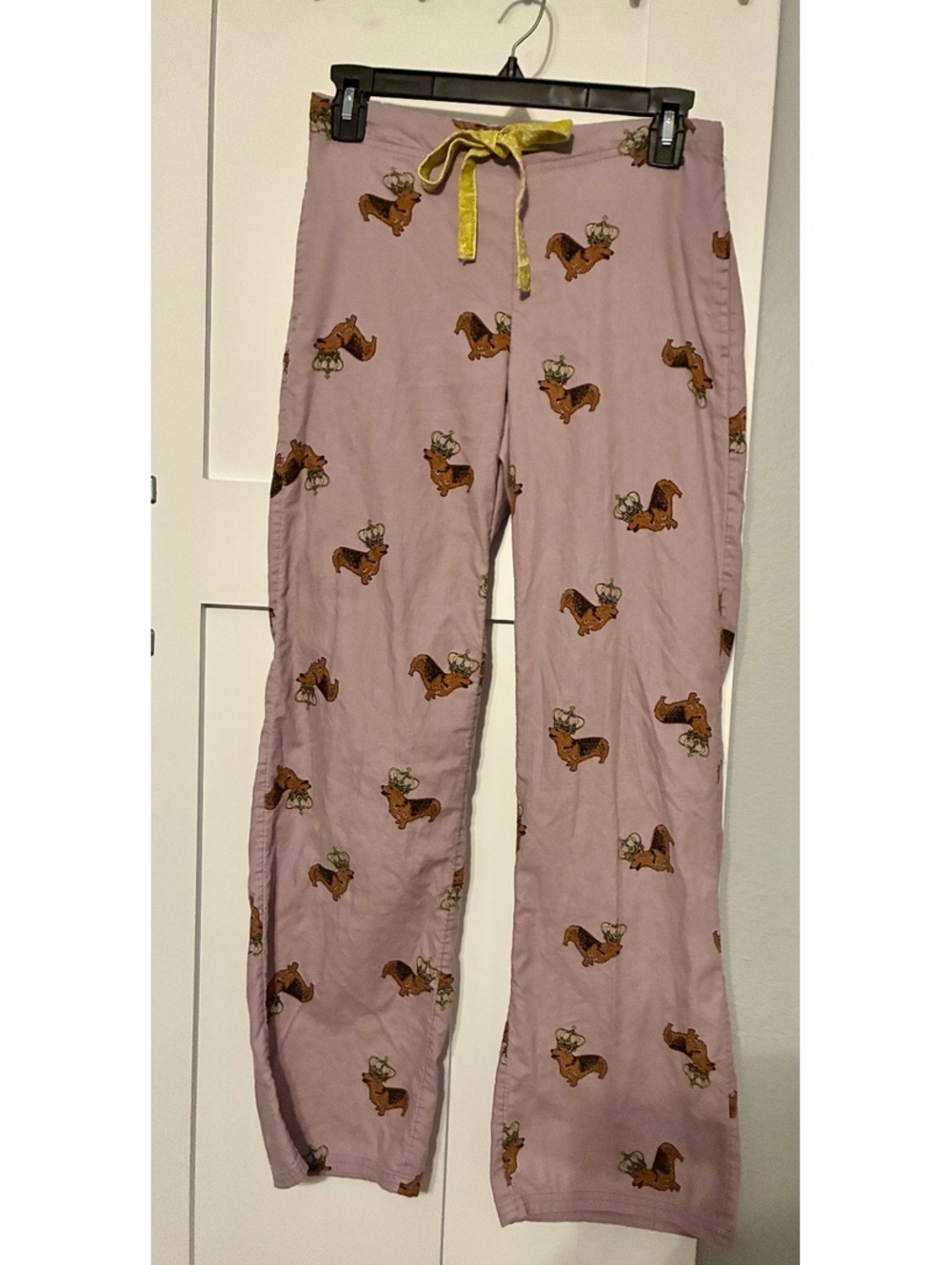 Boden Women's Lavender Corgi Print Lounge Pants, Size US 2 (UK 6).